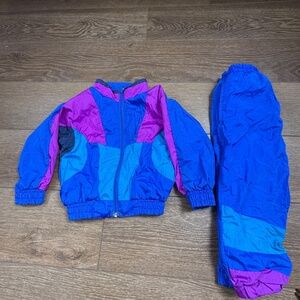 VINTAGE 90'S Tough Gear Youth Windbreaker Track Suit, Lined, Size 4, 2 Piece